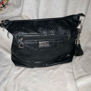Bella Russo Black Quilted Women's Bag with keychains